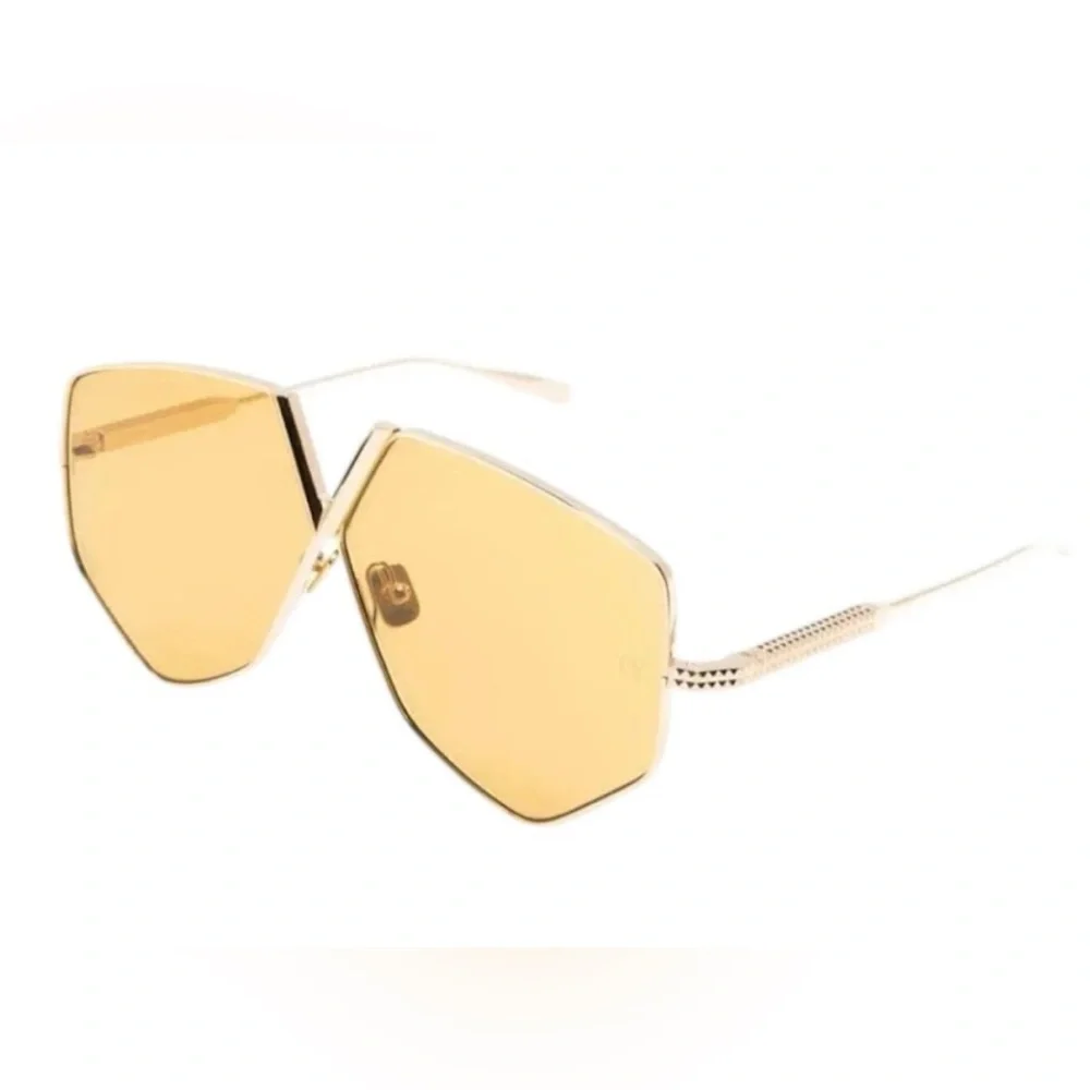 NEW $810 Valentino V hexagon sunglasses Gold Tone Sunglasses. - Picture 2 of 9